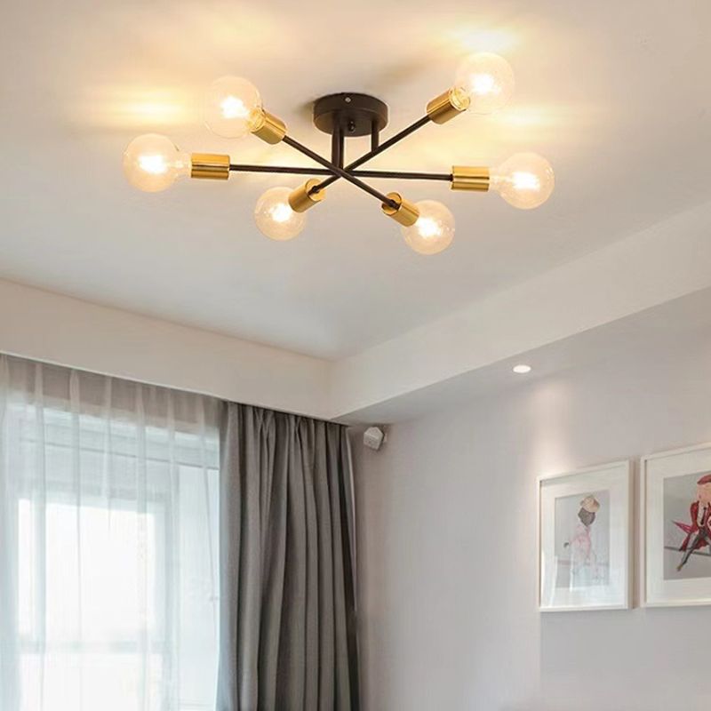 Sputnik Ceiling Lighting Contemporary Semi Flush Mount for Living Room