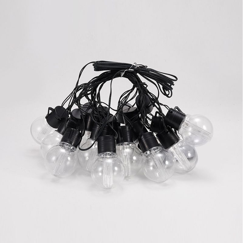 Retro G50 Globe Bulb String Light Plastic Outdoor Solar LED Christmas Light in Black