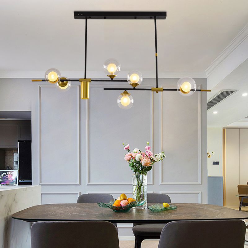 7-Light Modern Kitchen Island Lighting Metal Ceiling Light for Dining Room