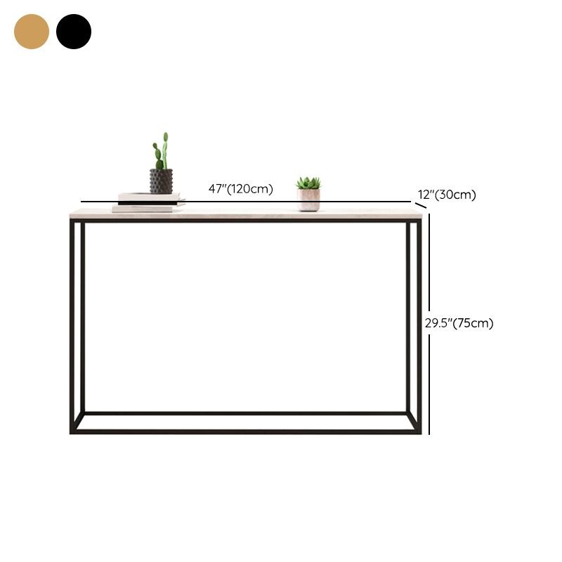 29.53" Tall Marble Console Table Modern Frame Base Accent Table for Hall
