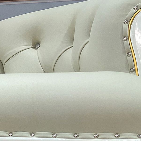 Living Room Rolled Arms Chaise Luxury Style Chaise Lounge with Button Tufted