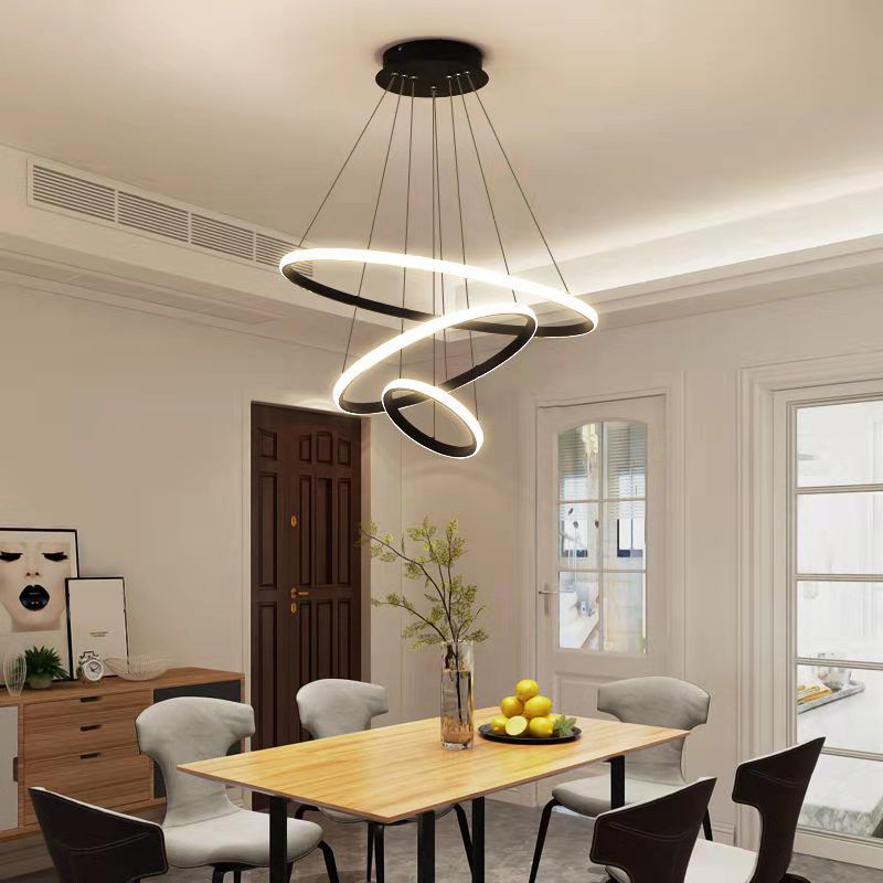 Modern Dining Room Lighting multipli lampadario lampadario rotondo in metallo lampadario