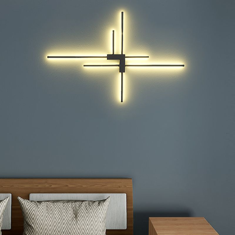 Prononi di parete lineari fluttuano lampada da parete moderna metallo 6 lampada con applique luminosa