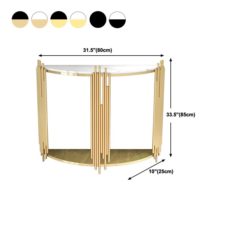 Glam Console Accent Table Antique Finish Sofa Console Table with 2 Shelves