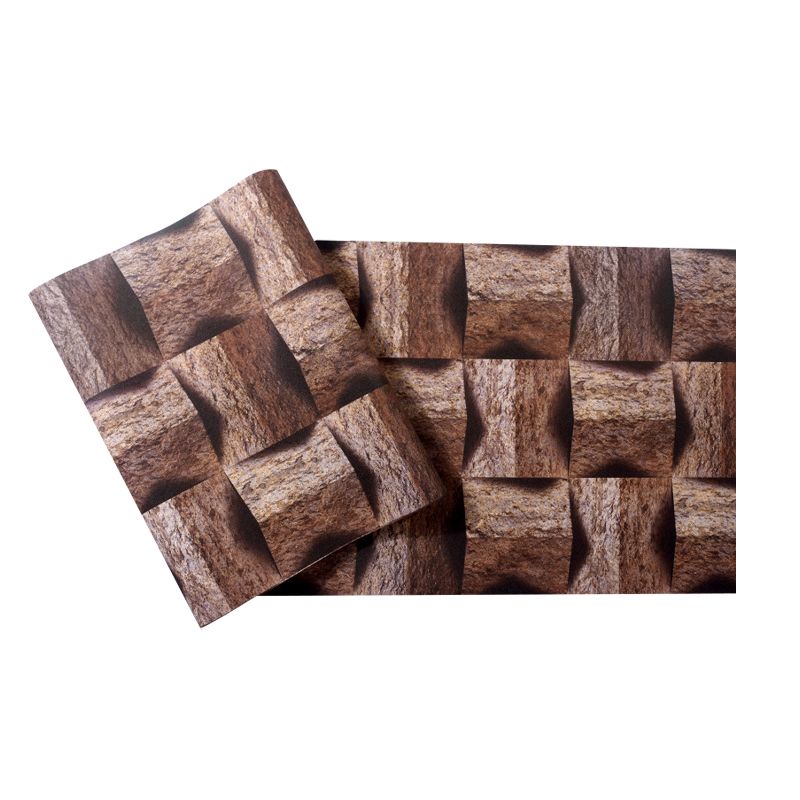 Sandy Yellow 20.5"W x 31'L Vinyl Water-Resistant 3D Faux Wood Wallpaper