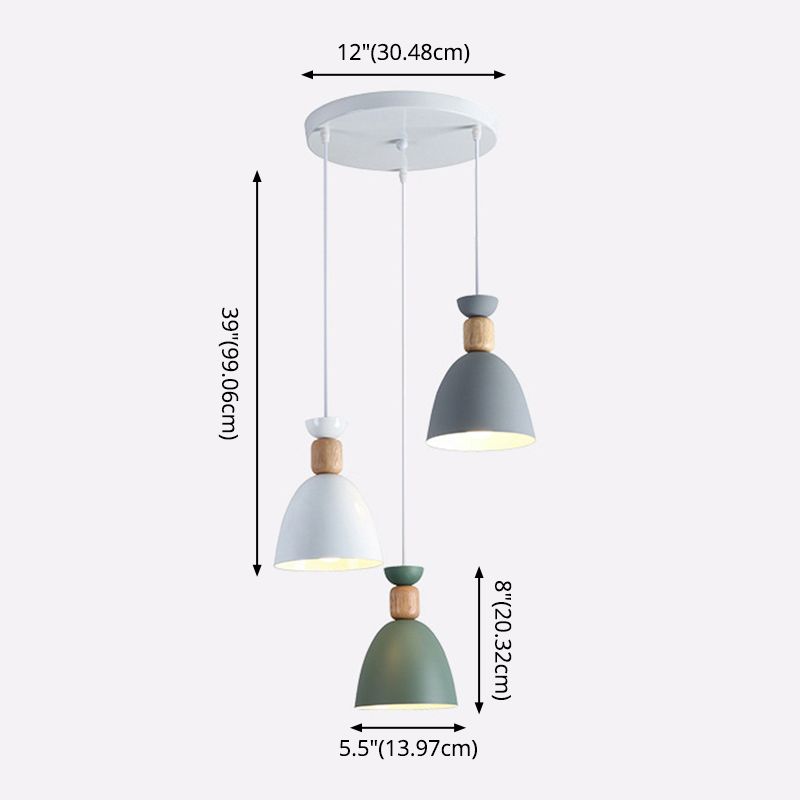 Nordic Style Ceiling Pendant Goblet Shaped Hanging Light Fixture with Metal Shade for Dining Room