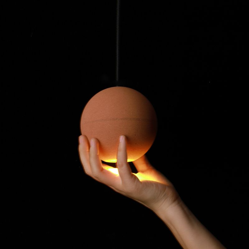 Lampe suspendue en forme de boule de ciment lampe suspendue rousset de style nordique pour chambre à coucher
