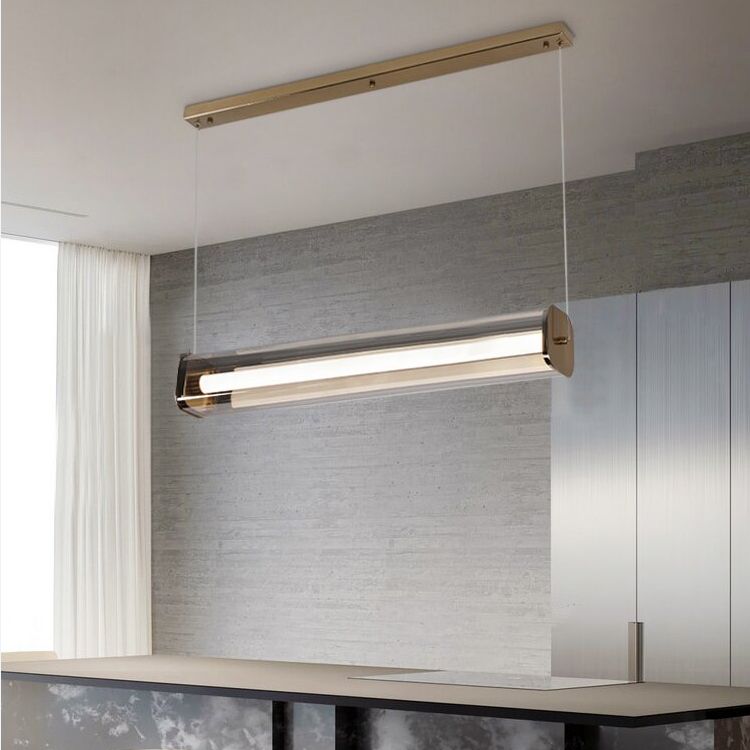 Moderner Stil Rechteck anheizt Licht klares Glas 1 hängende Anhängerlicht