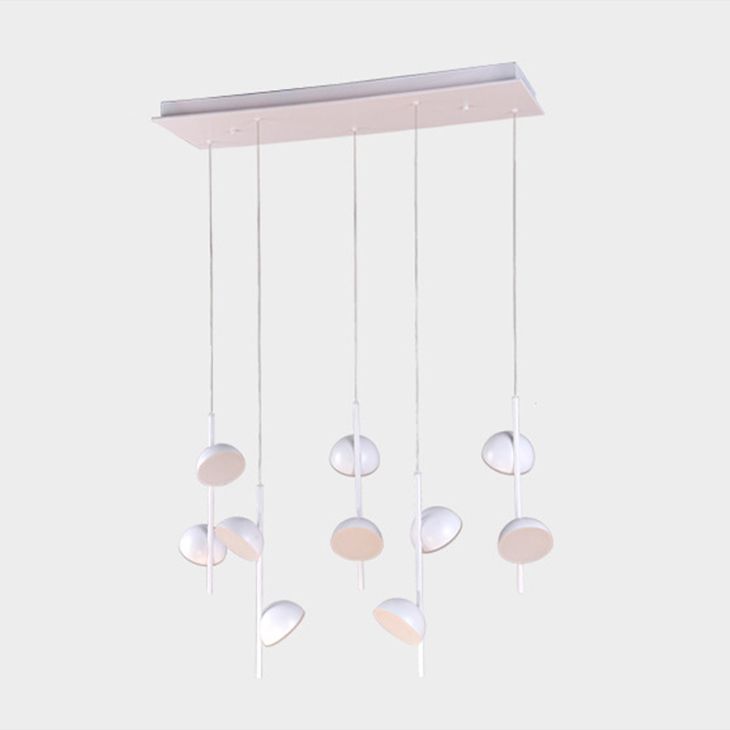 Postmodern Dome Pendse Light Metal 6/10 Luces de techo negro/blanco Luz para comedor con luz cálida/blanca