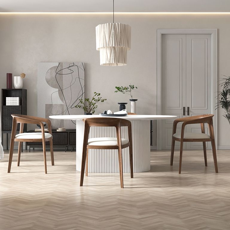 Oval Pedestal Base Dining Table Contemporary Dinette Table for Home