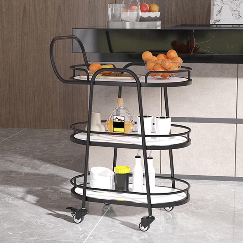 33.46" High Modern Prep Table Rolling Stone Prep Table for Home