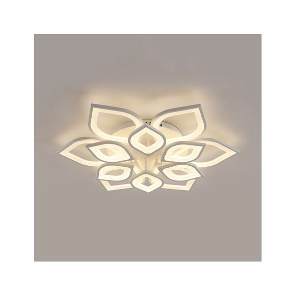 31.5"/39" Wide Leaf Flush Ceiling Light Simple Acrylic LED White Flush Mount Light Fixture in Warm/White/Natural Light