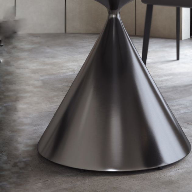Modern Round Dining Table Stone Dining Table with Metal Pedestal