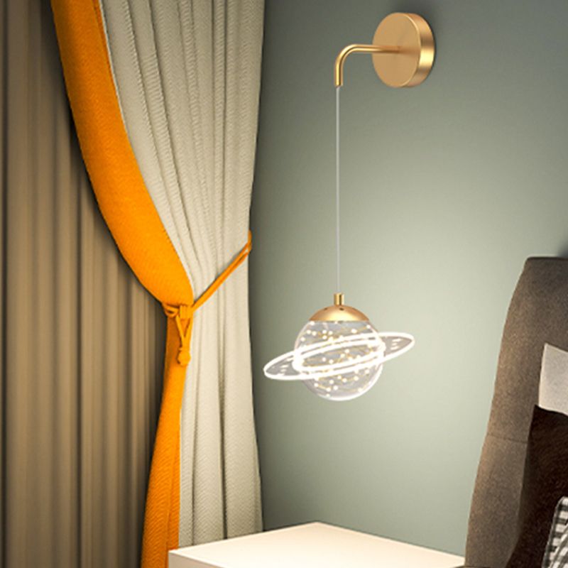 Ball Shape Glass Wall Light Modern Style Multi Lights Wall Mount Light