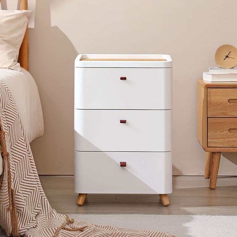 Contemporary Storage Cabinet with Legs White Cabinet with Drawers