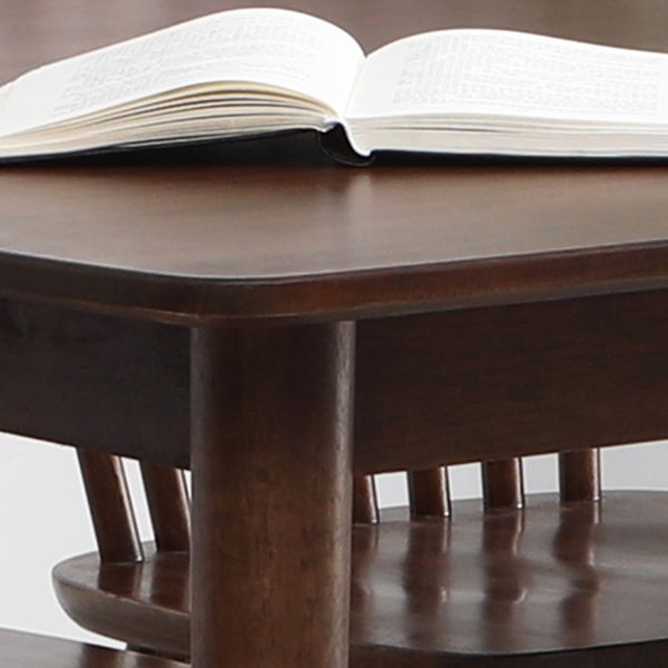 Brown Solid Wood Dining Table Modern Rectangular Furniture with 4 Legs for Office