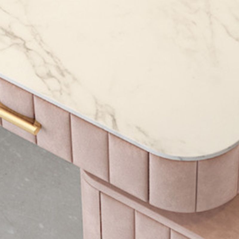 15.74" Wide Vanity Set with 5 Storage Drawers Marble Make-up Vanity