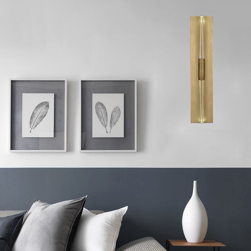 1 Light Tubular Wall Lamp Simplicity Hand Paint Black/Gold Metallic Wall Mounted Lighting
