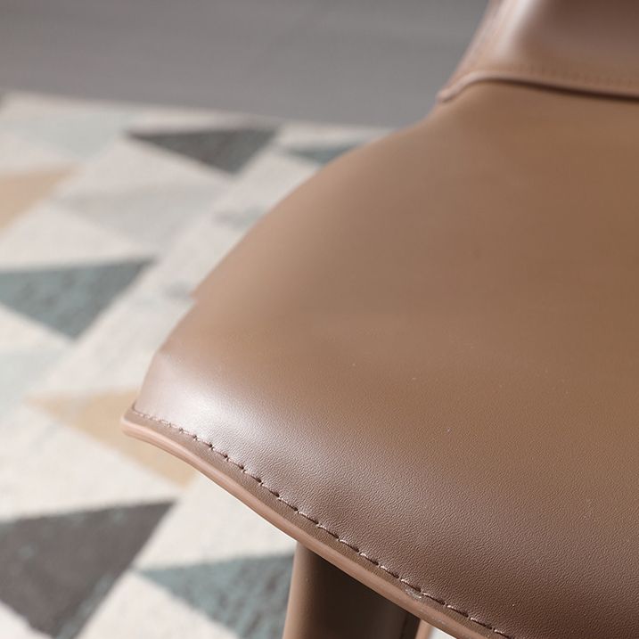 Faux Leather Dining Chairs Contemporary Arm Chairs with Metal Base