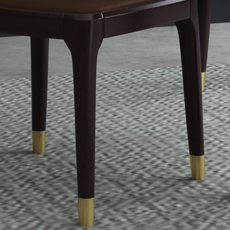 Home Armless Dining Chair Dining Side Chairs with Wood Legs (Set of 2)