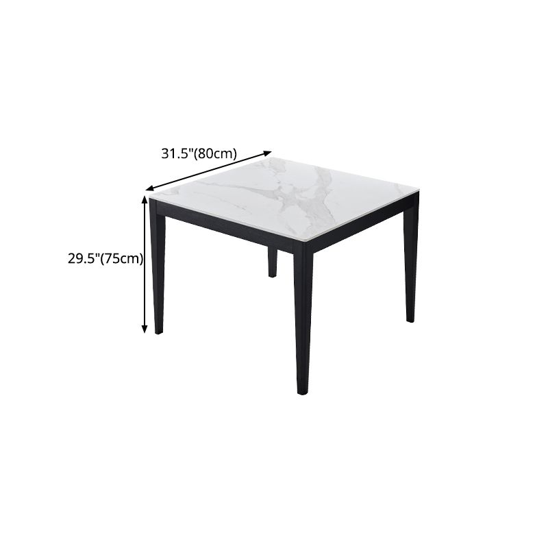 Mesa de comedor de estilo industrial mesa de comedor de piedra cuadrada con 4 patas