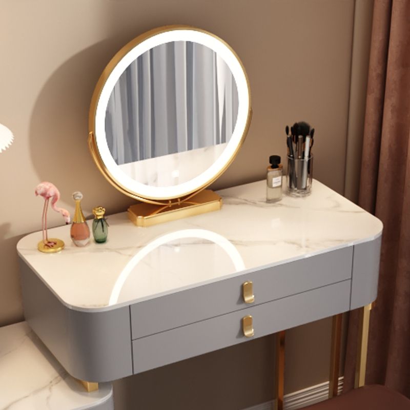 Contemporary Stone Vanity Dressing Table Bedroom Makeup Vanity Desk with Drawer