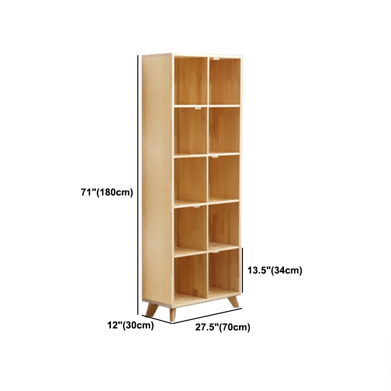 Contemporary Style Wooden Bookcase Vertical Closed Back Bookshelf
