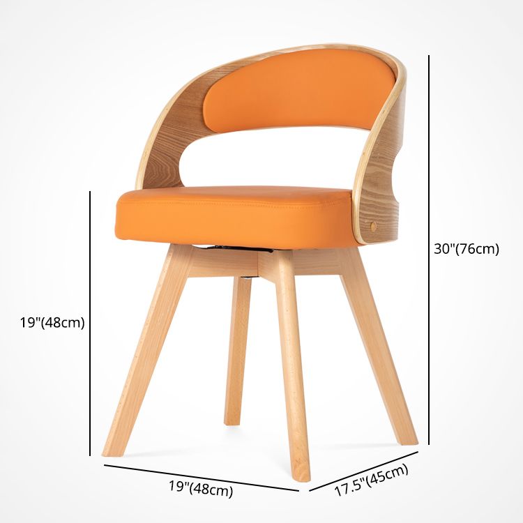 Silla de comedor moderna de madera con cojín de color, respaldo abierto, silla lateral para el hogar
