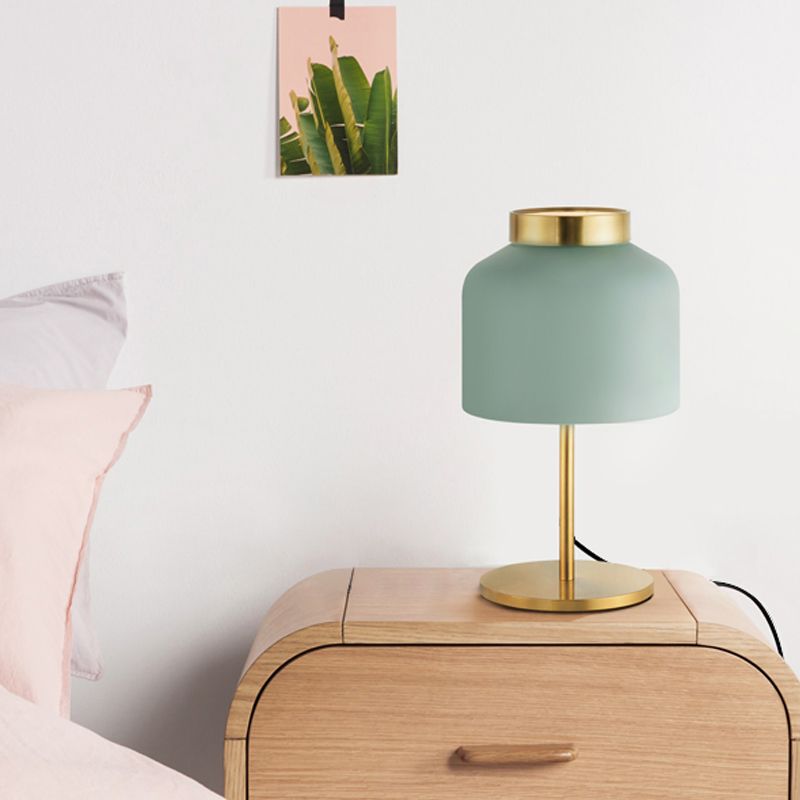 Jar Metal Night Table Light Post-modern 1 Bulbe Blanc White / Blue Nightstand lampe pour salle à manger