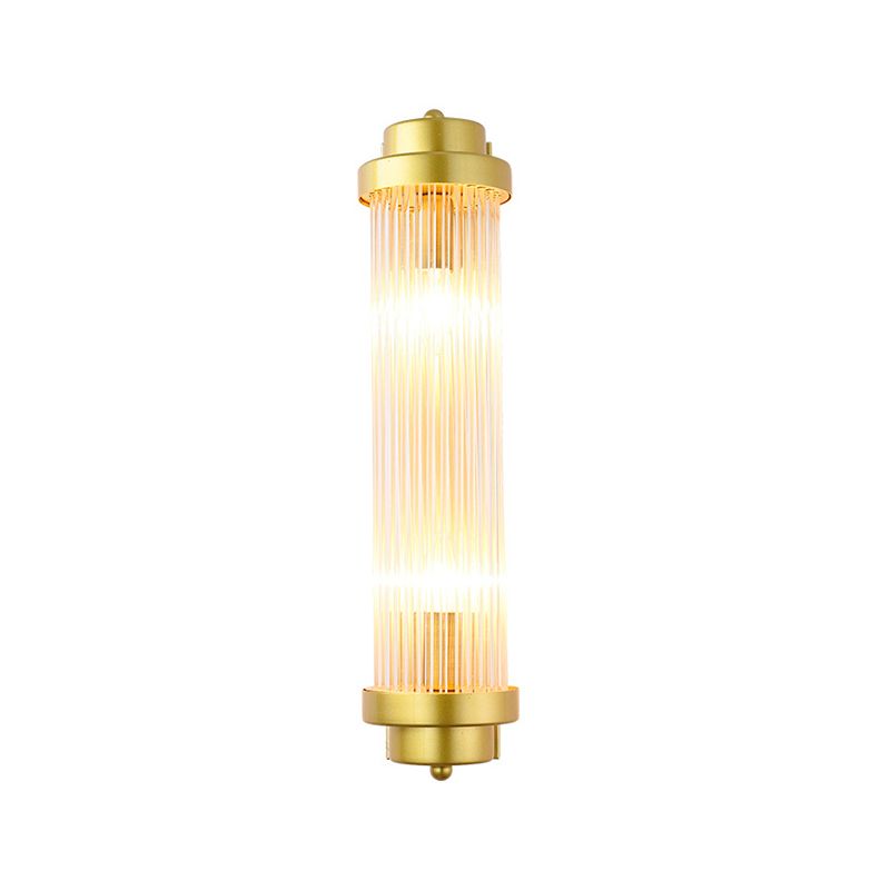 Postmodern Glass Wall Light Cylinder Gold 20" High Wall Sconce for Living Room
