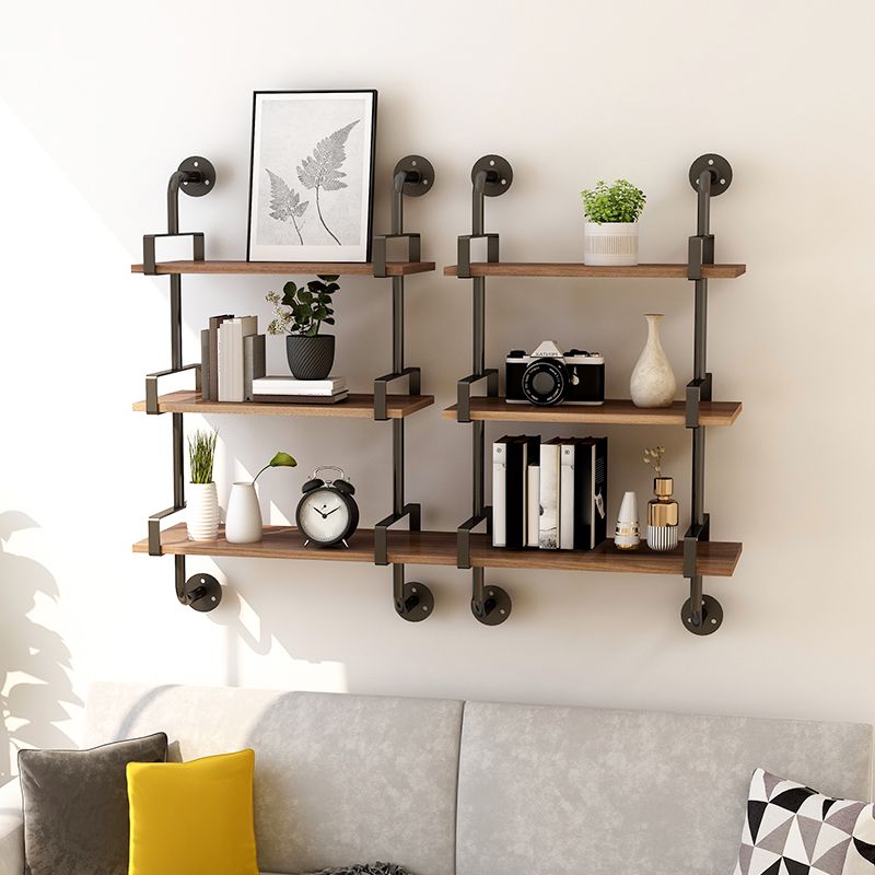 7.87"W Bookshelf Industrial Style Wall Mounted Bookcase for Home Study Room