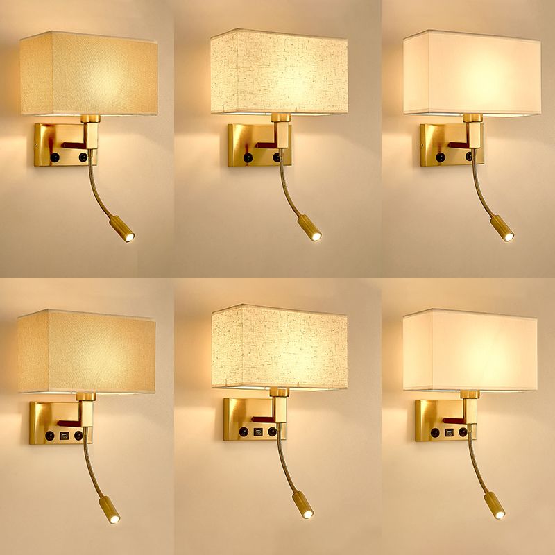 Lámpara de lectura LED de 20.5 pulgadas de altura Lámpara de lectura ajustable Lámpara de pared nórdica en latón