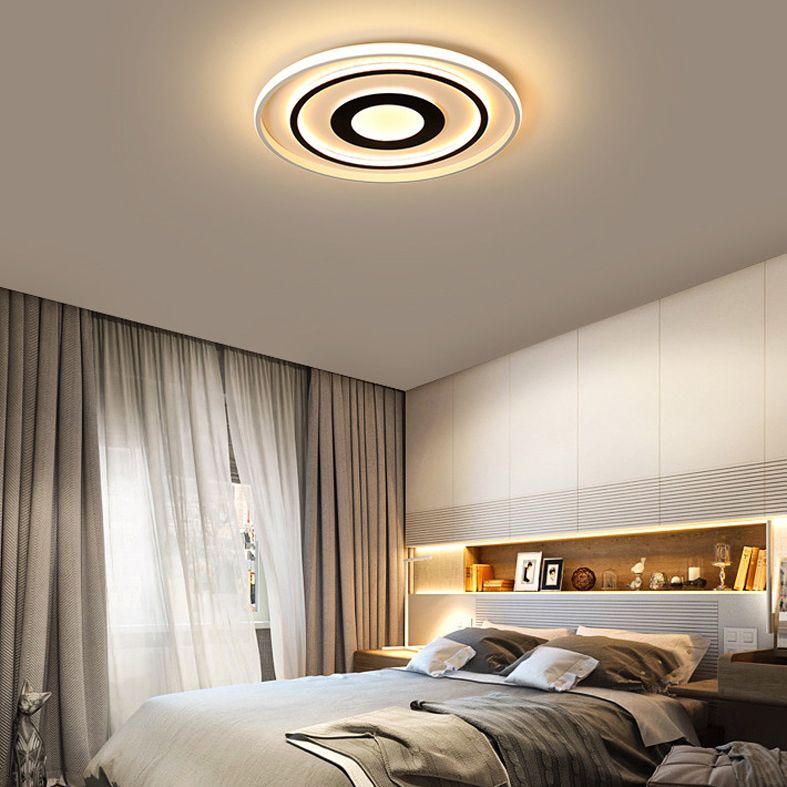 Plafonnier LED en métal de Style nordique, lampe encastrée en noir et blanc pour chambre à coucher
