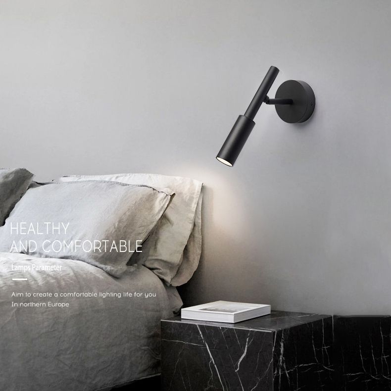 Luz de lectura rotativa de luz de pared metálica de estilo moderno para sala de estar de dormitorio de hotel