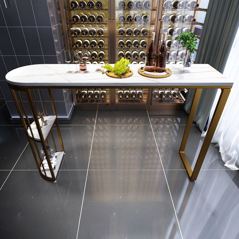 Glam Pub Table Specialty Double Pedestal Bar Table for Indoor