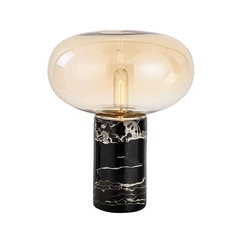 Lámpara de mesa de vidrio de humo de ellipse/vaso ámbar