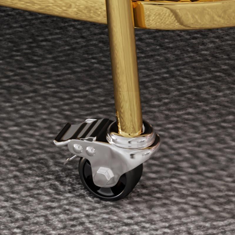 Contemporary Oval Glass Prep Table 32.28"H Rolling Prep Table for Dining Room