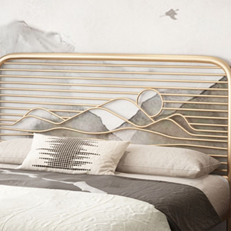 Open-Frame Bed with Iron Rectangle Headboard and Metal Legs Bed
