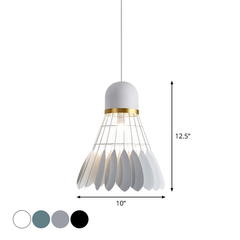 Badminton Hanging Lamp Artistry Metallic 1-Light Dinning Room Pendant Ceiling Light in White/Black/Grey
