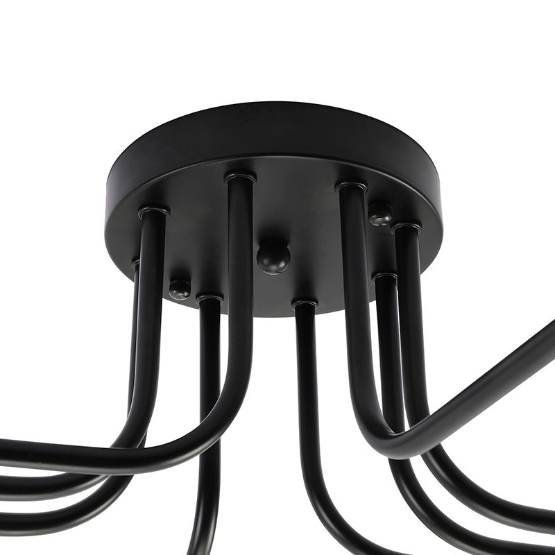 Retro techo expuesto con lámparas semiincorporadas de metal ligero incrustadas 4 / 6, con diseño de latón antiguo / Sputnik negro