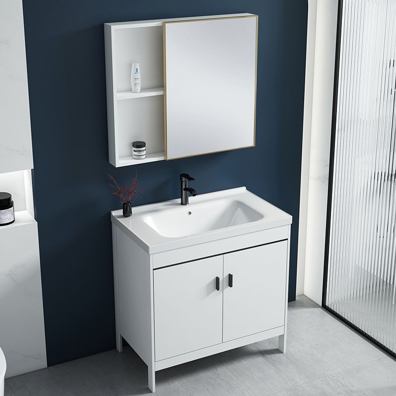 Modern Sink Vanity Wood with Mirror Faucet and Standalone Cabinet Sink Floor Cabinet