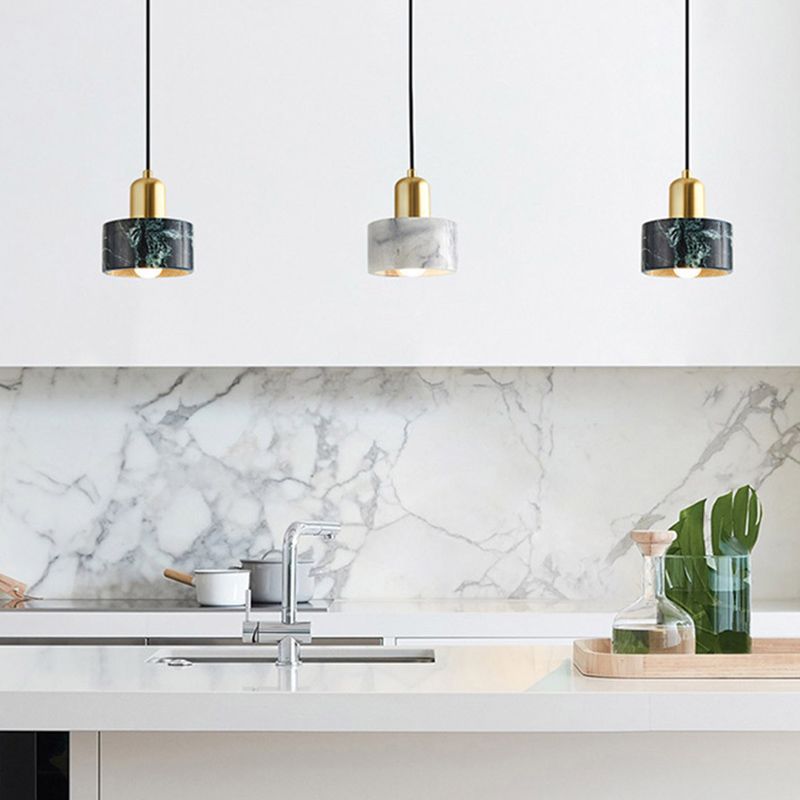 Nordische moderne zylindrische Form Pendellicht Licht Marmor kleines Suspension Licht für Wohnzimmer