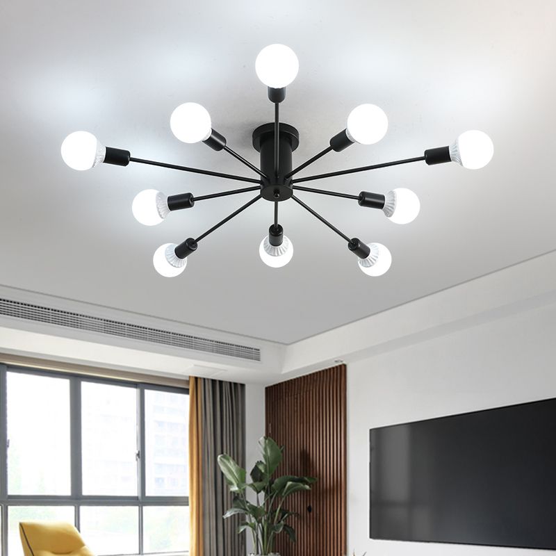 Industrial Ceiling Light Minimalist Flush Mount Ceiling Light Fixture with Glass Shade
