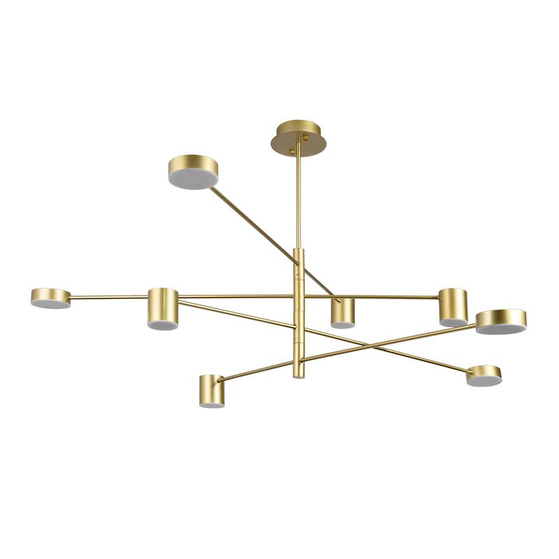 Gold Starburst Pendant Lighting Fixture Simple Style LED Metal Chandelier Pendant Light