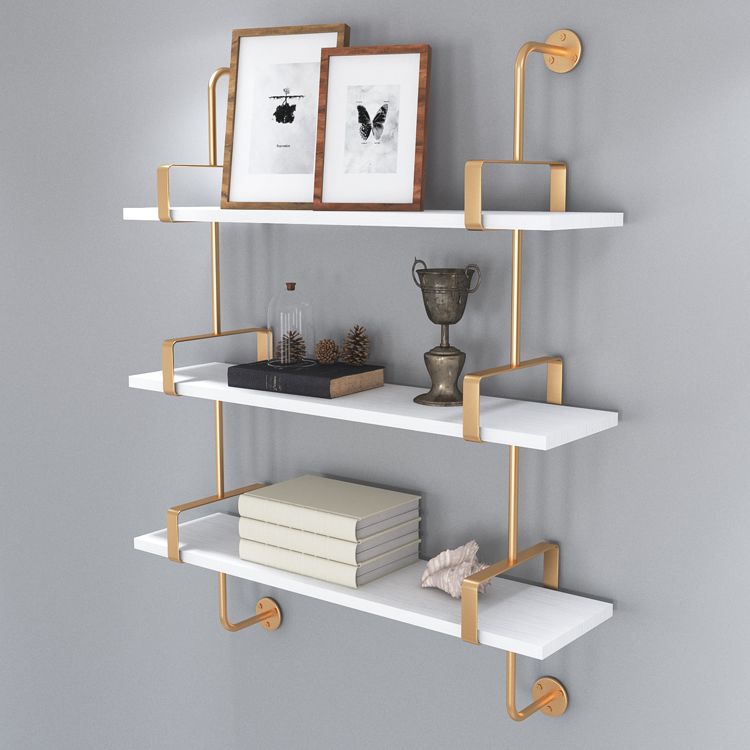 Wall Mounted Storage Bookshelf Nordic Style Bookcase with Shelves