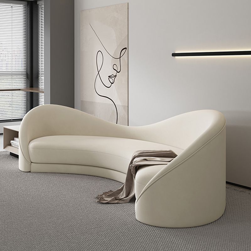 Scandinavian Fabric White Cushions Tuxedo Arm Living Room Settee