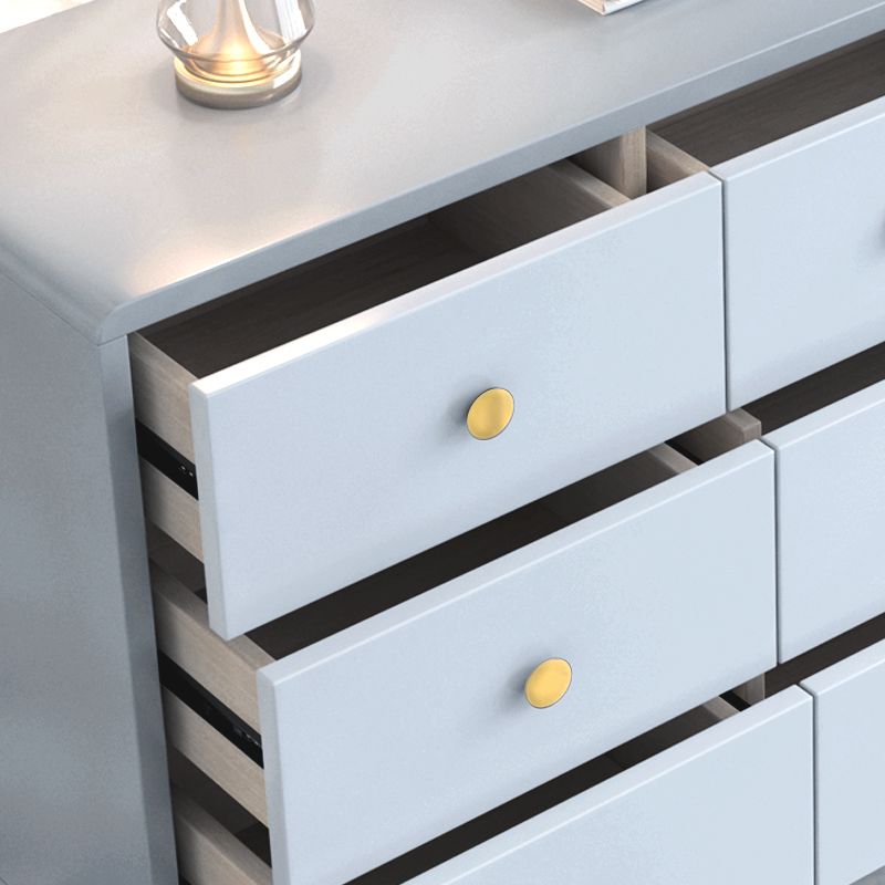 Bedroom Wooden Double Dresser White and Grey Storage Chest Dresser with Drawers