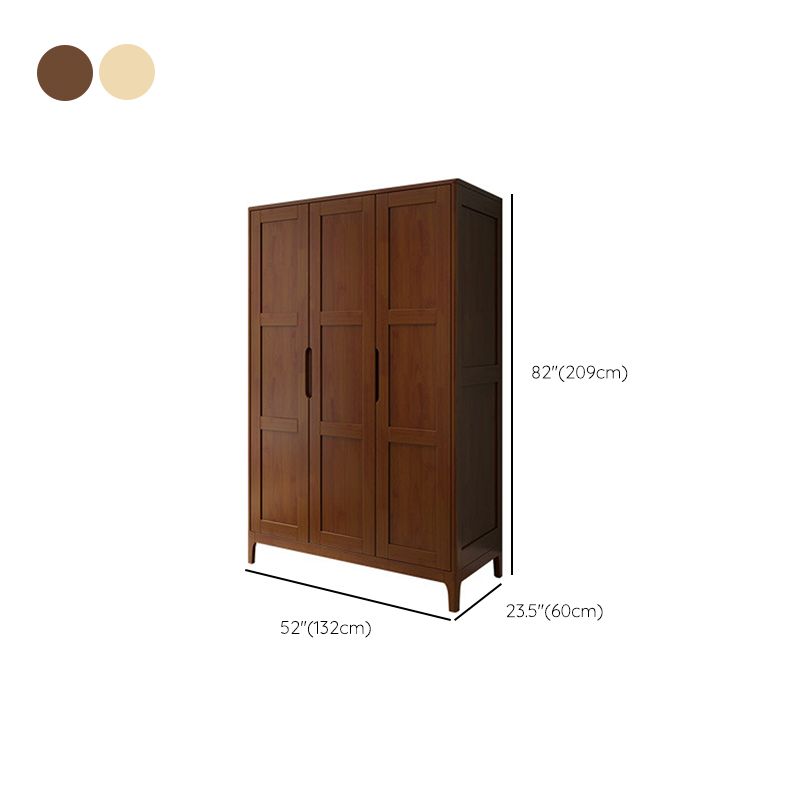Bedroom Hinged Door Cabinet Traditional Rubberwood Storage Cabinet