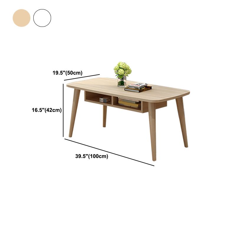 4 Legs Square Cocktail Table Minimalist Modern Wood Coffee Table