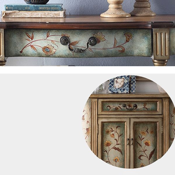 Mid Century Modern Wooden Console Table Half Moon Console Sofa Table for Hall